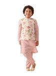 Pspeaches Boys Floral Printed Regular Pure Cotton Kurta With Pyjamas Nehru Jacket