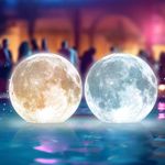 TIALLY Full Moon Floating Pool Lights Solar Powered - 14" Inflatable Pool Balls for Swimming Pool, Solar Pool Lights That Float, Outdoor Pool Party Decorations - Pool Gifts for Pool Owners (2 Pack)