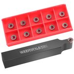 11pcs RPMT08T2MOE R4 Indexable Carbide Milling Inserts Blade Milling Cutter with 5/8" SRDPN1616H08 Indexable Carbide Milling Tool Holder Metal Lathe Cutting Tools