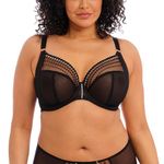 Elomi 8900 Matilda Underwired Plunge Non Padded Side Support Bra Black Black 40DD