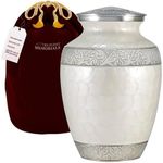 Trupoint Memorials Cremation Urns for Human Ashes - Decorative Urns, Urns for Human Ashes Female & Male, Urns for Ashes Adult Female, Funeral Urns - White, Extra Large