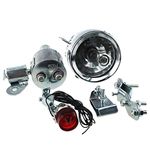 MYADDICTION 12V 6W Dynamo Headlight & Tail Light kit Set Fits Bicycles Motorized Bike| Parts & Accessories | Motorcycle Parts