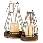 Romadedi Lantern Farmhouse Home Decor - Rustic Candle Holders Decorative Lanterns for Candle Living Room Kitchen Dining Coffee Table Fireplace Mantle Outdoor