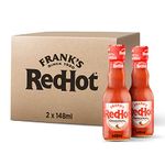 Frank's RedHot Original Cayenne Pepper Sauce 148 ML, Pack of 2, Hot Chilli Sauce, Bursting with Fiery Heat and Delicious Flavours, No Artificial Colours Flavourings or Preservatives