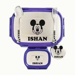 ncgifts Personalized Tiffin | Customized Lunch Box | Personalized Stainless Steel Tiffin Box | Your Child's Name and Favourite Character Engraved | for Scholl Students (Purple)