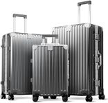 ALPHA CAMP 3 Piece Zipperless Luggage Set, Aluminum Frame, 20/24/28 Inch