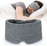 100% Handmade Cotton Sleep Mask Blackout - Comfortable and Breathable Eye Mask for Sleeping Adjustable Blinder Blindfold Airplane with Travel Pouch - Best Night Companion Eyeshade for Women Men Kid