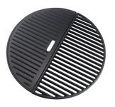 Plowo 18" Half Moon Cooking Grate and Half Moon Reversible Griddle Replacement for Kamado Joe Classic III II I, Large Big Green Egg Kamado, Cast Iron Grid Grate for Weber Kettle 18" Charcoal Part