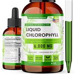 Chlorophyll Liquid Drops (1500 MG) - Immune Support Supplement for Natural Energy, Focus & Wellness Boost, Detox Cleanse, Skin Health & Gut Health - Natural, Non-GMO & Vegan (4oz)