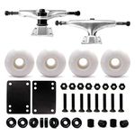 VJ 5.25 139mm Skateboard Trucks (Silver), Skateboard Wheels 52mm, Skateboard Bearings, Skateboard Pads, Skateboard Hardware 1.25" (52mm White)ââ‚¬¦