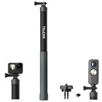 Telesin° G3 Long Selfie Stick 118"/3M Extendable Any Length Underwater Waterproof Carbon Fiber Extension Pole for Gopro Hero Mini Max 360 Camera Insta360 DJI Action Akaso Accessories-Black