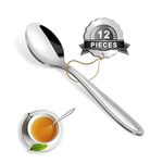 Teaspoons, Pleafind Teaspoons Set of 12, Tea Spoons 12 Stainless Steel, Tea Spoon Set for Home/Kitchen/Restaurant, 5.12 Inch Small Tea Spoons for Coffee & Dessert, Dishwasher Safe