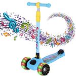 Smart Saver Kick Scooter for Kids, Smart 3 Wheel Kids Scooters with 4 Height Adjustable Handle, Runner Scooter with Led PU Wheels & Brake, Foldable Road Skate for Kids 3 to 14 Years Boys Girls, Blue