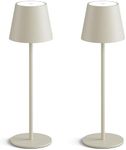 irotine 2-Pack Beige Cordless Table