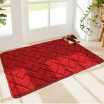 Walensee Indoor Doormat, Front Door Mat for Entrance (90×150cm Red) Machine Washable Entryway Rug, Non Slip Trapper Door Rugs Absorbent Dirt Low Profile Shoes Scraper Inside Floor Mats for Entry…