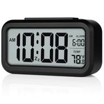 CBK Digital Alarm Clock Table Clock for Students, Home, Office, Corporate with Automatic Sensor, Date & Temperature. (Black Digital)