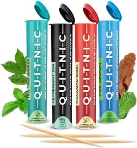 Quit-NIC Infused Flavored Toothpicks - Nicotine Free, Non-GMO Kosher Vegan Variety Pack, 20 Count (Pack of 4) - Flavored Toothpicks for Adults to Help Quit Smoking and Quit-NIC
