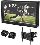 50-55 inch Outdoor TV Hard Cover with Lock, Weatherproof Protection for Television, Clear Outdoor TV Enclosure - Mounts Right on The Wall, Adjustable TV Wall Mount Bracket Included（50-55 inch), Black