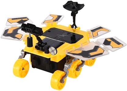 Dazmers Solar Robot Kit - Space Rover STEM Building Toys - Kids DIY Solar Power Robot Car with Gears, Screws, Solar Panels - Explore Solar Energy - Yellow and Black, 8.85x5.51x2.75 inches