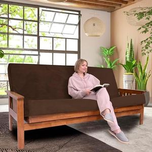 Foamma Memory Foam Futon Mattress, Double-Sided Foldout Couch Futon Mattress - Queen (Brown) - Comfortable and Heavy Duty Sofa Bed, Thick Corded Cushion for All (Frame NOT Included)