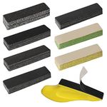 71 Pieces Micro Detail Sander Kit, GOH DODD 3.5” x 1” Mini Hand Sanding Block with Wet Dry Hook and Loop Sand Paper 40 100 320 800 1500 3000 10000 Grit for Woodworking Tight Narrow Spaces