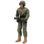 WORLD PEACEKEEPERS from Peterkin | 12" Airborne Infantryman Action Figure & Accessories | 1:6 Scale | Action Figures & Accessories | Ages 3+, Grey