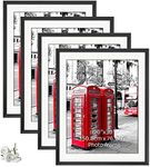 Giftgarden Black 24x36 Poster Frames Matted to 20x30 Picture, Display 36x24 Inch Arts Without Mat, 20 x 30 Inch Prints with Mat, Wall Floating, 4 Pack