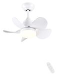 CJOY Ceiling Fans with Lamps 22inch, Ceiling Fans with Lights and Remote White, Dimmable Tri-Color Temperatures LED, Ceiling Llight with Fan 6 Speeds Quiet Reversible DC for Bedroom