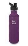 Winter Plum, 800ml : Klean Kanteen Classic 800ml Outdoor Water Bottle with Sports Cap 3.0