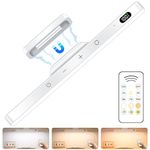 Ferswe 3W Rechargeable Light Bar with Remote Control,3 Color Adjustable Vanity Mirror Lights,Makeup Light with 120 LED,2000mAh Touch Light,Magnetic Stick Light Bar for Closet,Kitchen,Wall,Bedside.