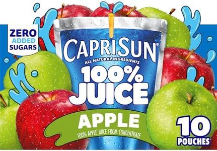 Capri Sun 100% Juice Naturally Flavored 100% Apple Juice 6 Fl Oz (Pack of 10), Packaging May Vary