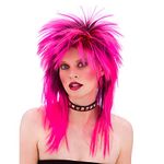 Wicked Costumes Adult 80's Pink Rocker Fancy Dress Wig