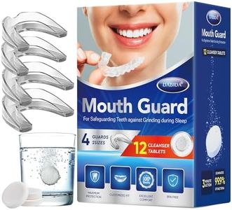 DABIDA Night Mouth Guards for Teeth Grinding, Mouth Guard for Grinding Teeth, Teeth Grinding Mouth Guard for Sleep, Teeth Grinding, Night Mouth Guard, Mouth Guard &12 Cleaning Tablets