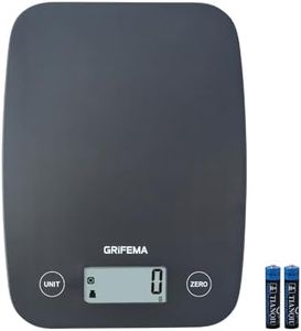 GRIFEMA GA2004, Balance de Cuisine Numérique, Balance Alimentaire avec Écran LCD, (1g-5kg) Poids en Grammes et en Oz pour la Pâtisserie et la Cuisine, Piles Incluses