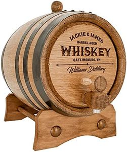 Personalized - Customized American White Oak Aging Barrel - Barrel Aged (2 Liters, Black Hoops)