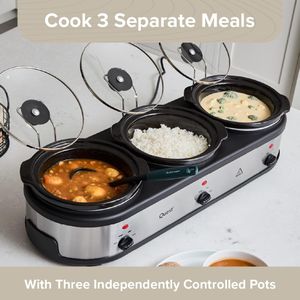 Quest Triple Slow Cooker 7.5L – 3 Pot Buffet Server