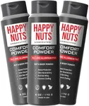 HAPPY NUTS Comfort Powder - Anti Chafing & Deodorant, Aluminum-Free, Sweat and Odor Control for Jock Itch, Groin and Men's Private Parts 6oz (6 Ounce (Pack of 3), Unscented)