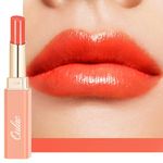 Oulac Orange Lipstick - Moisture Shine Hydrating Lipstick & Tinted Lip Balm for Dry Lips, Medium Coverage Lip Colour | Juicy Look, Glossy Finish, Vegan, Cruelty-Free, Orange Shock! (12)