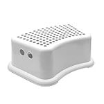 EPISENT Kids Plastic Potty Training Small Step Stool with Anti-Slip Booster Foot Stool Cover on Top Green/White Perfect for Toddler Toilet Training. (Pack of 1, White/Grey)