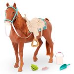 Our Generation – 20-inch Toy Horse – Saddle & Grooming Pieces – 18-inch Doll Accessories – Pretend Play – Toys for Kids Ages 3 & Up – American Saddlebred Horse