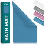 Vive Non-Slip Bath Mat with Suction Cups - 28" x 16" Extra Large Rubber Mat for Safety & Comfort - Patented Grip Prevents Slips and Falls for Kids, Elderly, Men, Women - XL Non Skid Shower & Tub Cover