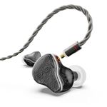 BASN Bmaster5 in Ear Monitors, 1DLC Diaphragm+4BA 5 Drivers Drummers Headphones with Silver-Plated OFC Cable, Noise Isolation IEM Earbuds for Musicians (Midnight Black)