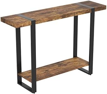 Console Table, Narrow Sofa Table, Entryway Table, Rustic Insductrial Reclaimed Wood Look Behind Sofa Table, for Living Room, Hallway, Entry. Easy to Assemble