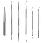 6 Pieces Ingrown Toenail File and Lifter Set, Stainless Steel Nail Cuticle Remover Double Sided Toenail Lifter Professional Ingrown Toenail Kit for Manicure