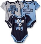 Outerstuff NBA Infants Little Fan 3 Piece Creeper Bodysuit Set (Memphis Grizzlies, 24 Months)