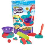 Kinetic Sand Mold n’ Flow, 1.5lbs Red and Teal Play Sand, 3 Tools Sensory Toys for Kids Ages 3+