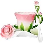 Dandat Ceramic Rose Tea Cups and Sa