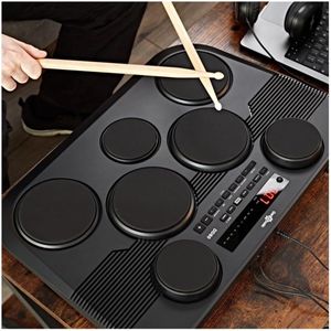 Gear4music DD80 Portable Electronic Drum Kit – 7 Pads, Pedals