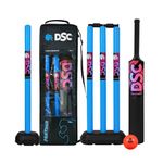 DSC Panther Plastic Cricket Set - Ideal for Tennis and Gully/Turf Cricket, Size-2 (4-6 yrs) (1 Plastic Bat + 4 Plastic Stumps + 2 Base + 2 Bails + 1 PVC Ball)