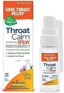Boiron ThroatCalm Spray for Soothing Sore Throat Relief - Plant-Powered with Echinacea – Natural, Mint-Like Herbal Flavor - Non-Numbing & Benzocaine-Free - .68 Fl Oz